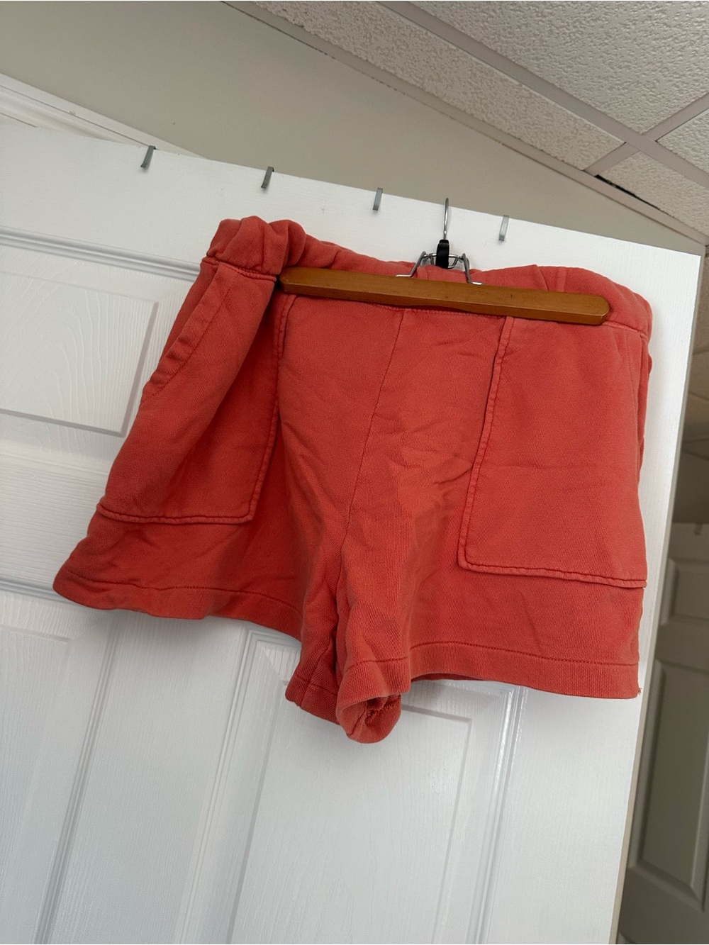 aerie Coral Elastic-Waist Pocket Shorts